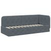 vidaXL Cadre de lit d'angle Gris fonc&eacute; 80 x 200 cm Velours