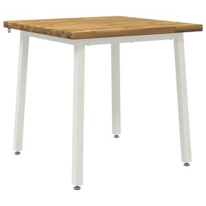 vidaXL 60 x 55 x 75 cm Bois d'Acacia Massif Blanc Rectangulaire