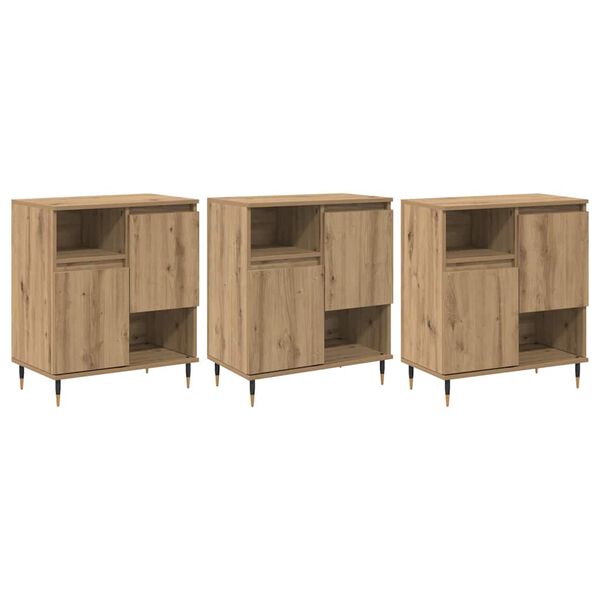 vidaXL Buffets 3 pcs ch&ecirc;ne artisanal 180 x 35 x 70 cm