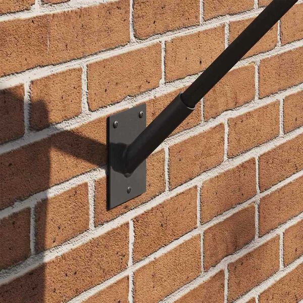 vidaXL Support de Drapeau Noir 10,5 x 7,5 x 0,2 cm Acier