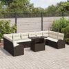 vidaXL Ensemble de canap&eacute; de jardin 11 pcs Marron Poly rotin
