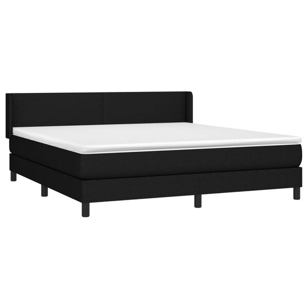 vidaXL Sommier &agrave; lattes de lit avec matelas Noir 160x200 cm Tissu