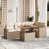 vidaXL Salon de jardin avec coussins 6 pcs beige r&eacute;sine tress&eacute;e