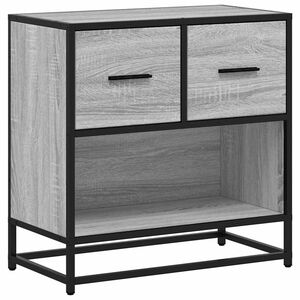 vidaXL Table de chevet sonoma gris 60x31x60 cm bois ing&eacute;nierie m&eacute;tal