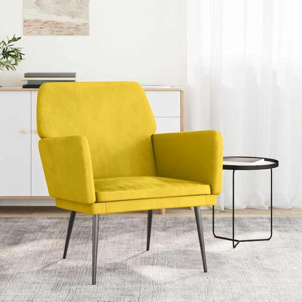 vidaXL Fauteuil Jaune 62x79x79 cm Velours
