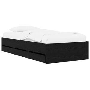 vidaXL Cadre de lit avec rangement Ch&ecirc;ne noir Bois d'ing&eacute;nierie