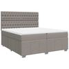 vidaXL Sommier &agrave; lattes de lit avec matelas Taupe 200x200 cm Tissu