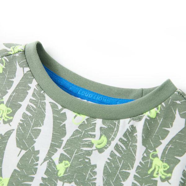 T-shirt pour enfants &eacute;cru et lierre fonc&eacute; 116