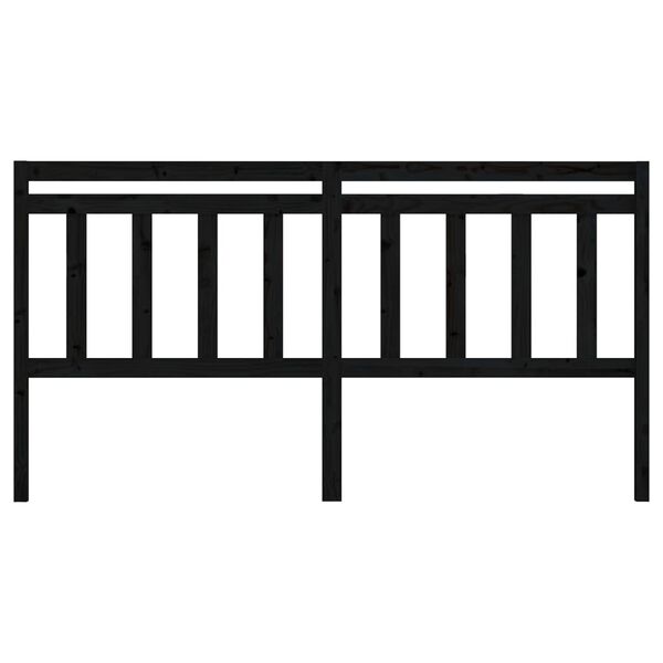 vidaXL T&ecirc;te de lit Noir 206x4x100 cm Bois massif de pin