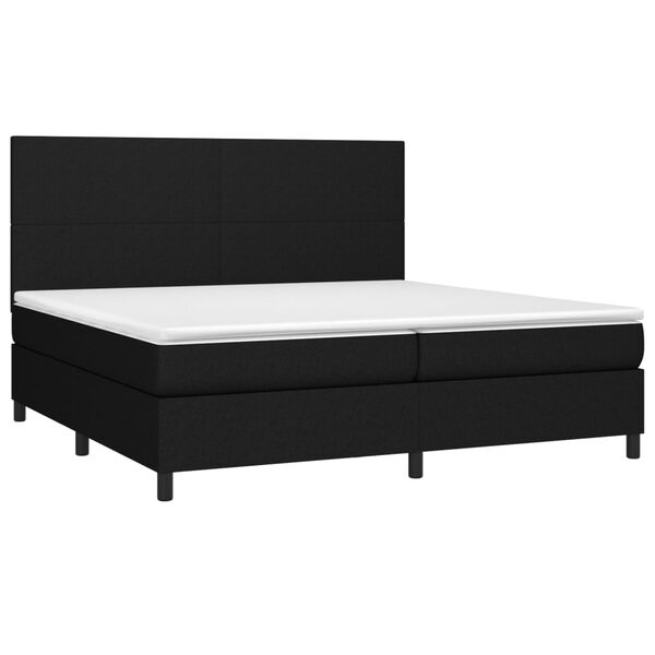 vidaXL Sommier &agrave; lattes de lit avec matelas Noir 200x200 cm Tissu