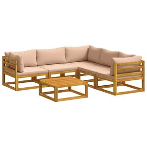 vidaXL Ensemble de Canap&eacute;s 6 pc Naturel Bois d'Acacia Massif