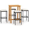 vidaXL Ensemble de bar de jardin avec coussins 5 pcs Noir