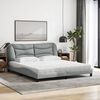 vidaXL Lit avec matelas Hvar gris clair 180x200 cm tissu