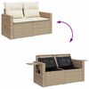 vidaXL Salon de jardin avec coussins 7 pcs beige r&eacute;sine tress&eacute;e