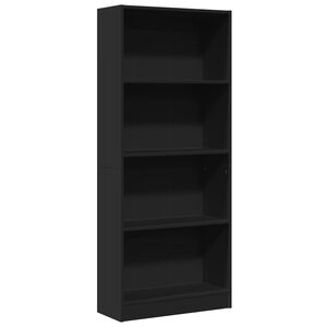 vidaXL Biblioth&egrave;que noir 60x24x143 cm bois d'ing&eacute;nierie
