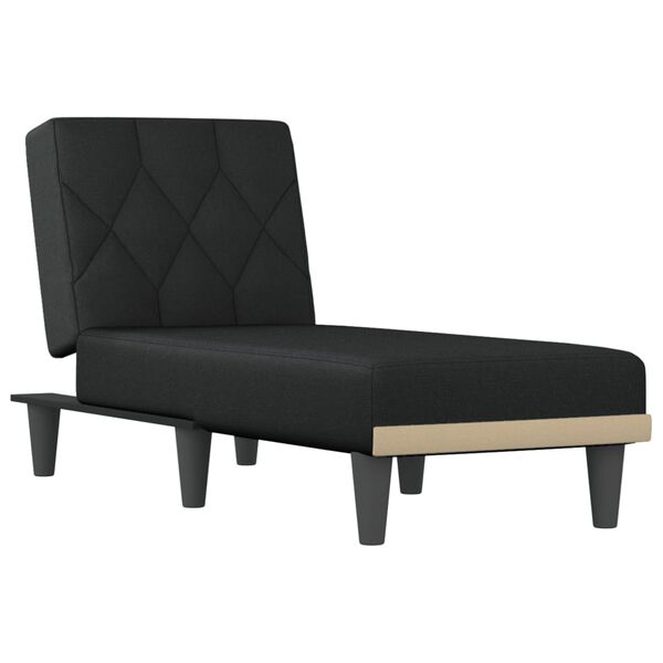 vidaXL Chaise longue noir tissu