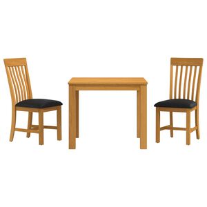 vidaXL Ensemble de salle &agrave; manger 3 pc Noir Bois de ch&ecirc;ne massif