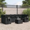 vidaXL Salon de jardin 8 pcs avec coussins noir r&eacute;sine tress&eacute;e
