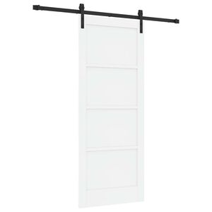 vidaXL Porte coulissante Blanc et noir 83 x 202 cm Bois de pin massif