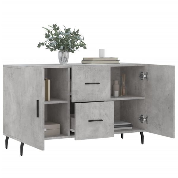 vidaXL Buffet gris béton 100x36x60 cm bois d'ingénierie