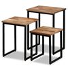 vidaXL Ensemble de table basse gigogne 3 pcs Teck massif r&eacute;cup&eacute;ration