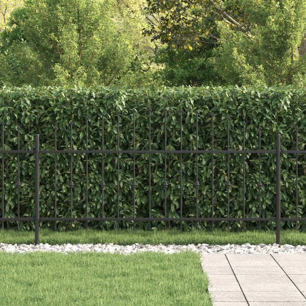 vidaXL Cl&ocirc;ture &agrave; Pointe Noir 200 x 130 cm Acier enduit de poudre