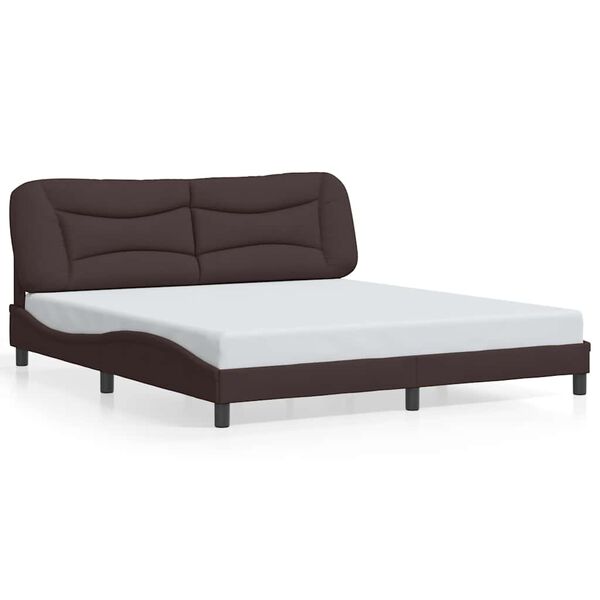 vidaXL Cadre de lit sans matelas Hvar marron fonc&eacute; 180x200 cm tissu