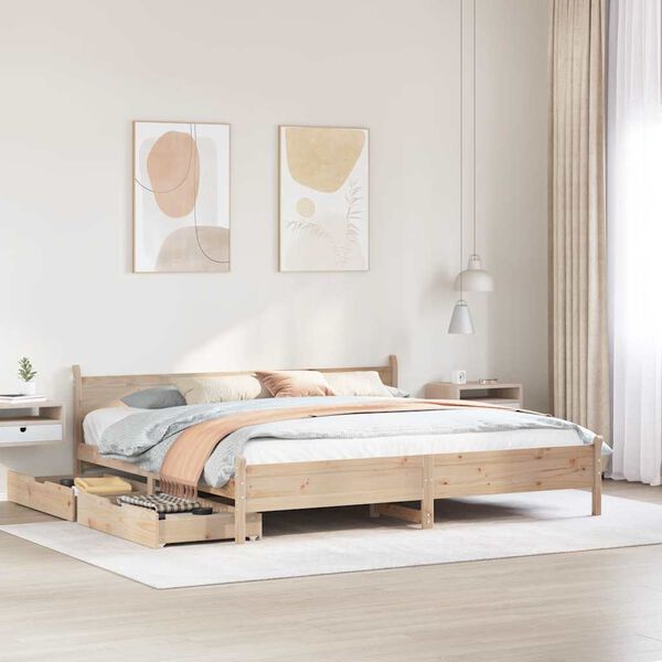 vidaXL Cadre de lit sans matelas 180x200 cm bois massif de pin