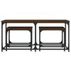 vidaXL Tables basses gigognes 3 pcs ch&ecirc;ne marron bois d'ing&eacute;nierie