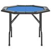 vidaXL Table de poker pliable 8 joueurs Bleu 108x108x75 cm