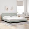 vidaXL Cadre de lit avec LED sans matelas gris clair 200x200 cm velours