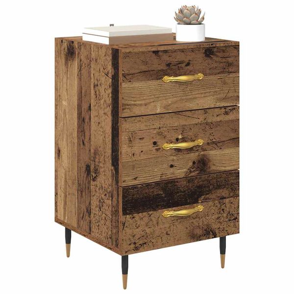 vidaXL Cabinet de chevet Bois ancien 40 x 40 x 66 cm Bois d'ing&eacute;nierie