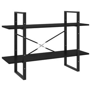 vidaXL Biblioth&egrave;que &agrave; 2 niveaux Noir 100x30x70 cm Bois de pin massif