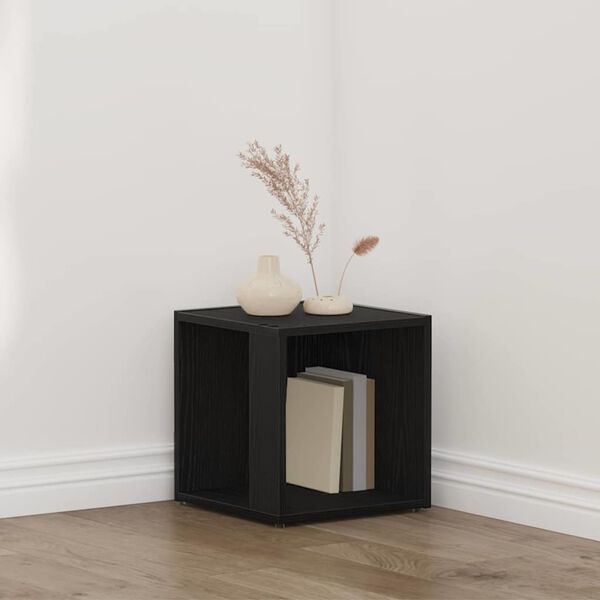 vidaXL &Eacute;tag&egrave;res d'angle Ch&ecirc;ne noir 33 x 33 x 34,5 cm Bois d'ing&eacute;nierie