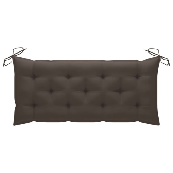 vidaXL Banc de jardin avec coussin taupe 120 cm Bois de teck massif