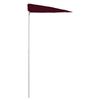 vidaXL Demi-parasol de jardin avec m&acirc;t 180x90 cm rouge bordeaux