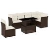 vidaXL Salon de jardin avec coussins 7 pcs marron r&eacute;sine tress&eacute;e