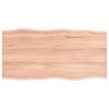 vidaXL Dessus de table bois ch&ecirc;ne massif trait&eacute; bordure assortie