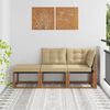 vidaXL Canap&eacute;s modulaires d'ext&eacute;rieur 3 Pi&egrave;ce Naturel et Beige