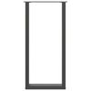 vidaXL Pieds de table de bar en U 2 pi&egrave;ces Anthracite 50 x (100-101) cm Acier