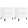vidaXL Tables de chevet 2 pcs blanc 40x35x50 cm bois d'ing&eacute;nierie