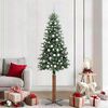 vidaXL Sapin de No&euml;l mince Vert 210 cm PVC et bois de pin massif
