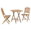 vidaXL Ensemble de salle &agrave; manger de jardin pliable 3 pc Naturel