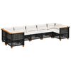 vidaXL Salon de jardin 7 pcs avec coussins noir r&eacute;sine tress&eacute;e