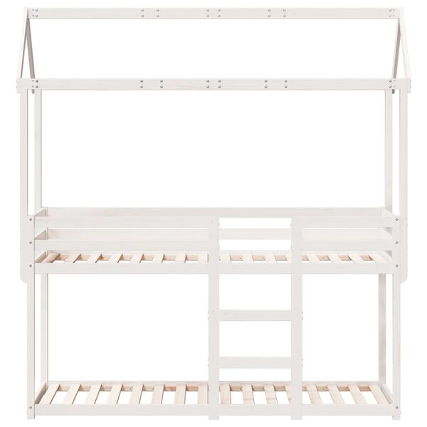 vidaXL Lit superposé sans matelas blanc 90x190 cm bois de pin massif