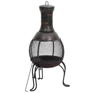 vidaXL Poêle de jardin avec tisonnier 39x39x90 cm acier