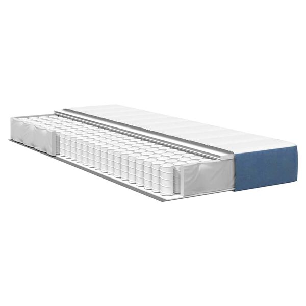 vidaXL Matelas de Lit avec matelas Bleu 90 x 190 cm tissu