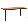 vidaXL Table de jardin Naturel et Noir 180 x 90 x 75 cm