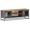vidaXL Meuble TV Gris 120x30x40 cm Bois d'acacia massif et acier