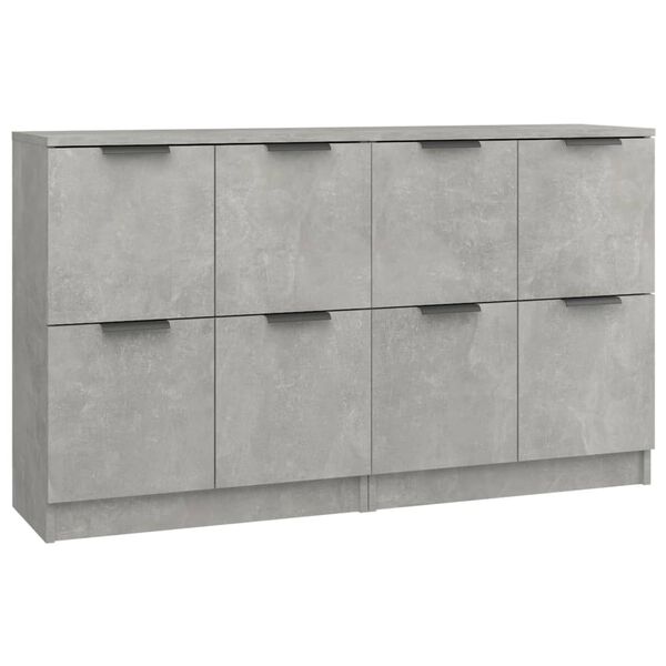 vidaXL Buffets 2 pcs Gris b&eacute;ton 60x30x70 cm Bois d'ing&eacute;nierie